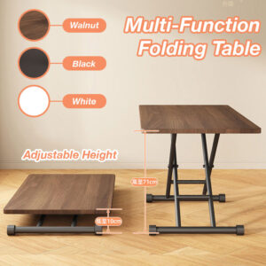 Multi-Function Folding Table-Rectangular Dining Desk for Small Space/Bedside/Sofa&Elderly Use(Easy to Carry)