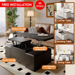 *FREE INSTALLATION*Multi-Function Lift Coffee Table - Modern Dining Desk for Small Spaces (Easy Clean Surface)